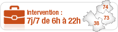 Intervention 7j/7, de 6h à 22h